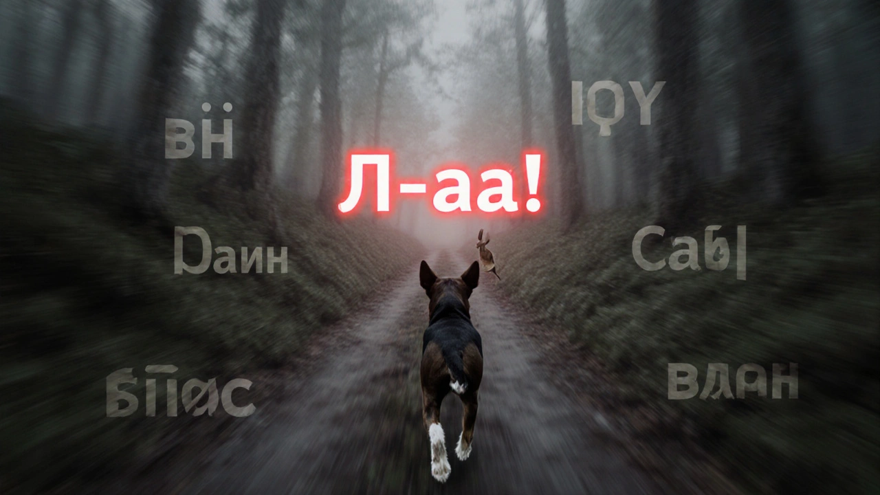 Вид собаки: команда &#039;Ай-ай!&#039; останавливает бег к зайцу, остальные команды тускнеют